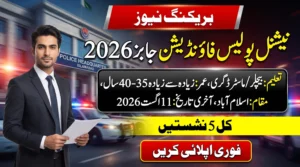 National Police Foundation Jobs 2026 featured image showing Islamabad Police Headquarters, five vacancies, qualification details, and the 11 August 2026 application deadline.