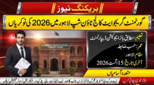 Government Graduate College of Science Jobs 2026 feature image showing Lahore vacancies, eligibility details and the 15 August application deadline.